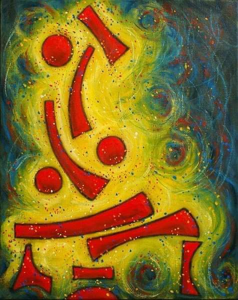 tipsy the happy juggler 20x16 oil 2012